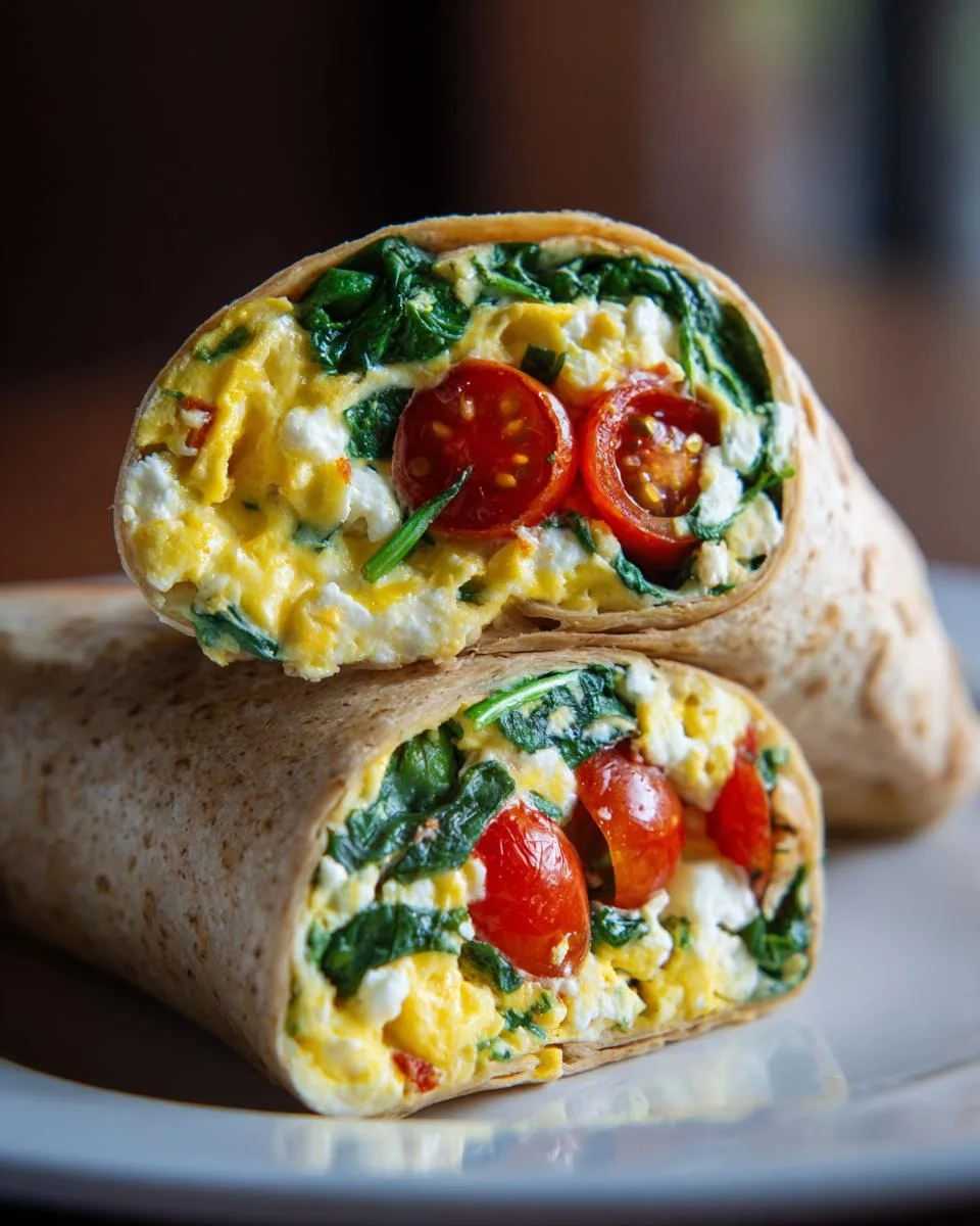 Spinach Feta Egg Breakfast Wraps - detail 3