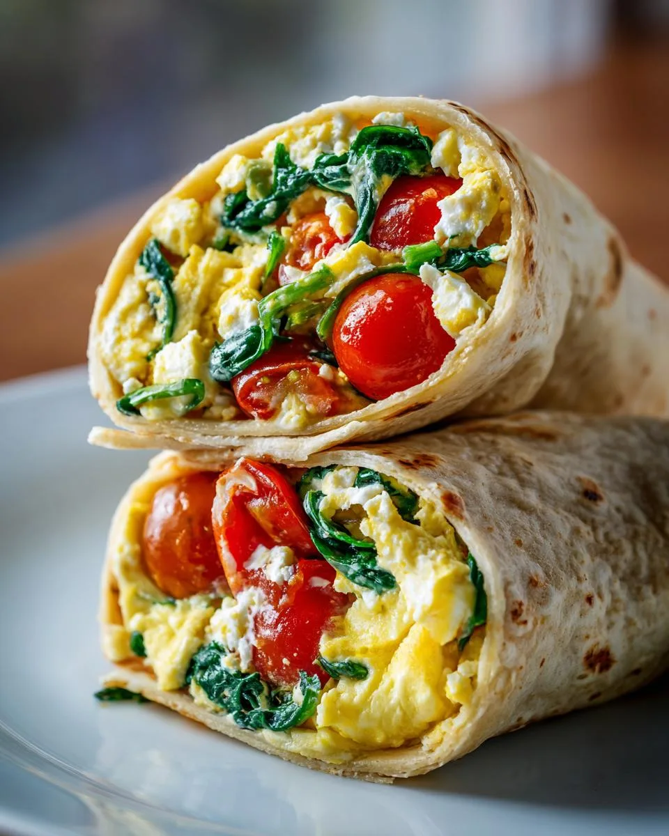 Spinach Feta Egg Breakfast Wraps - detail 4