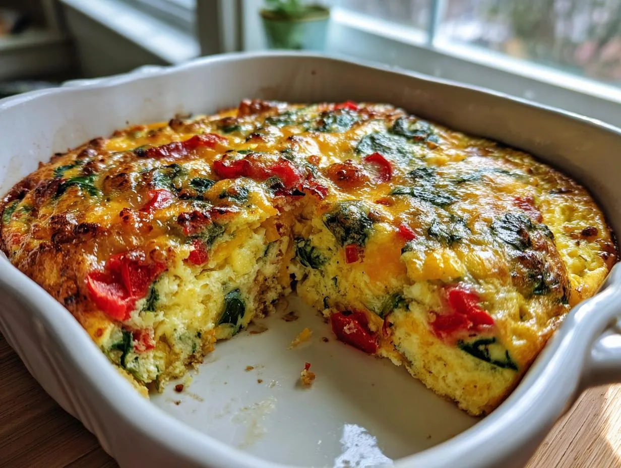 24g Protein Spinach Tomato Breakfast Casserole You’ll Crave