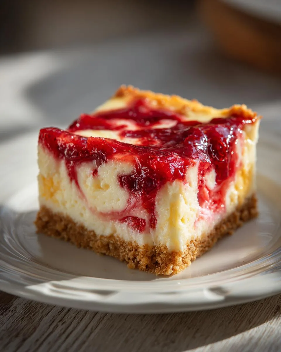 Strawberry Rhubarb Cheesecake Bars - detail 3