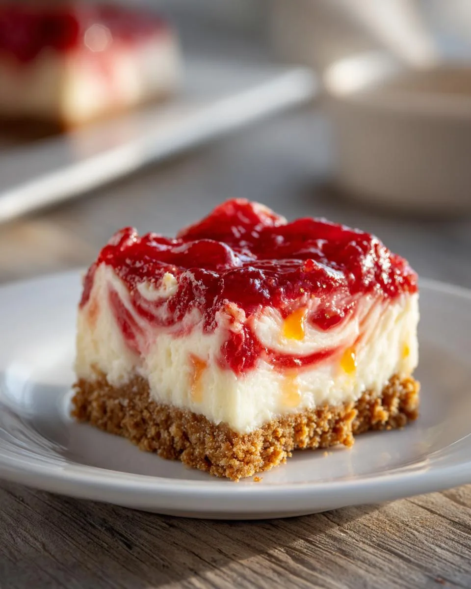 Strawberry Rhubarb Cheesecake Bars - detail 4