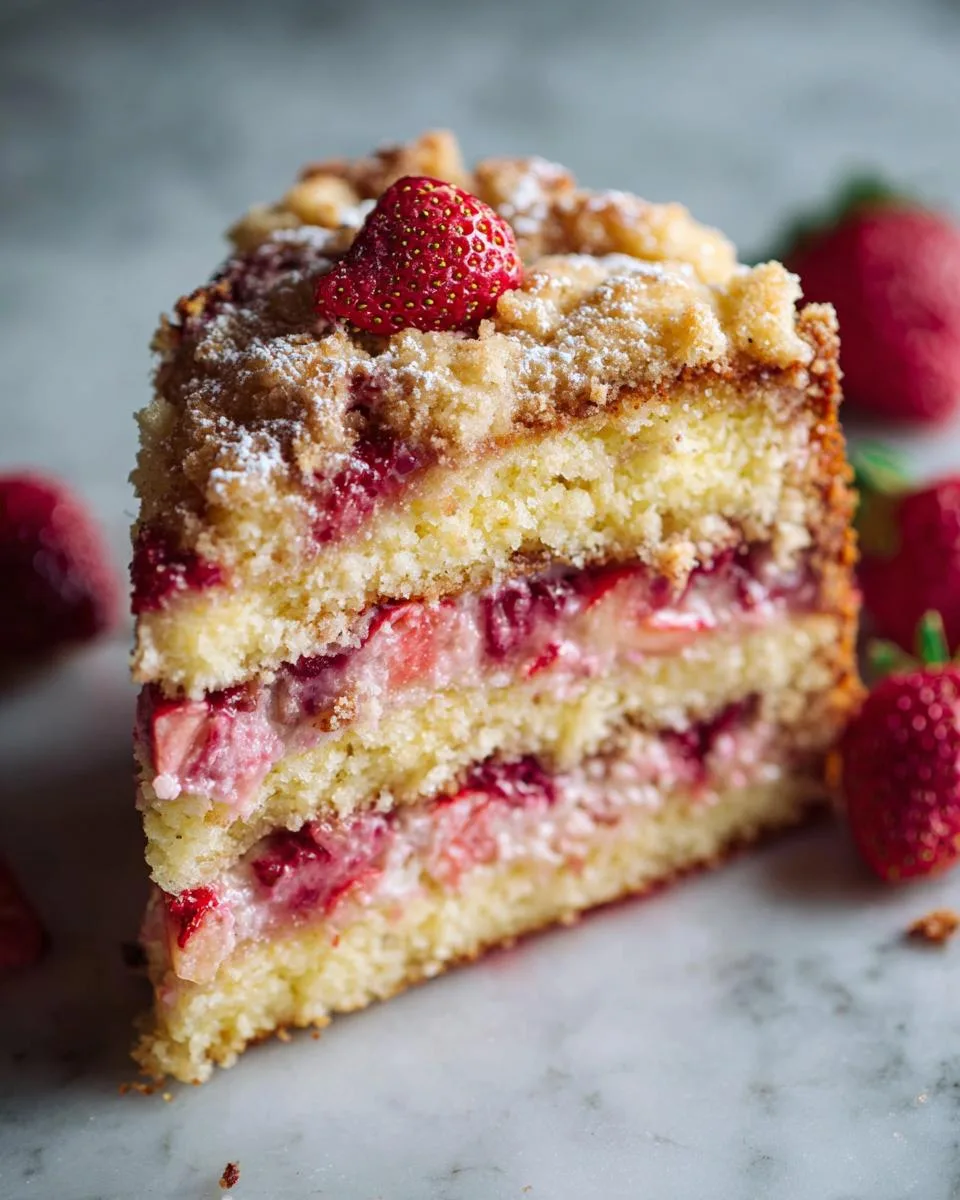 Strawberry Rhubarb Coffee Cake Recipe - detail 2