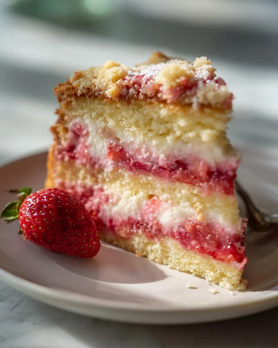 Strawberry Rhubarb Coffee Cake Recipe - detail 3