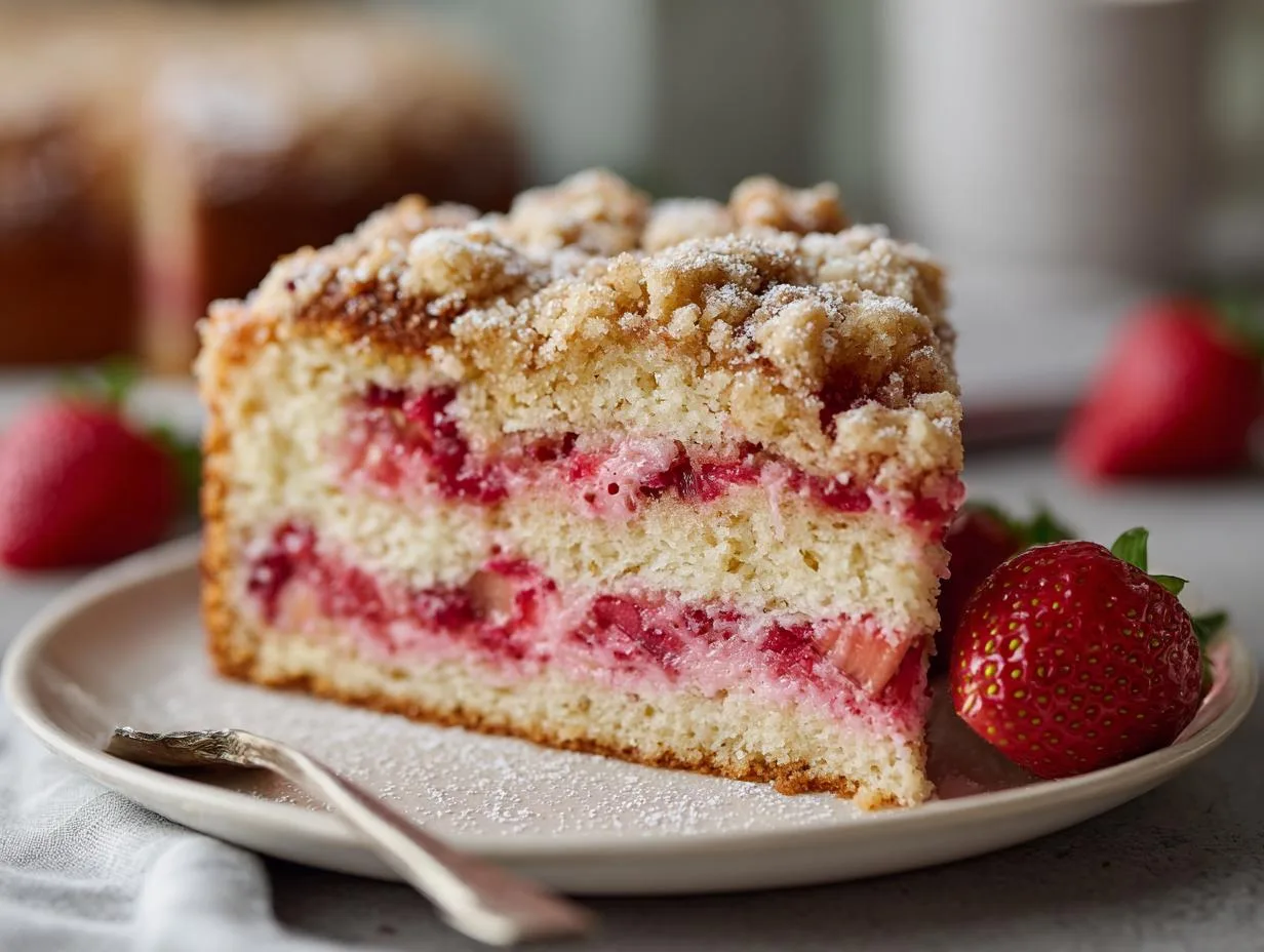 Irresistible Strawberry Rhubarb Coffee Cake Recipe You Need Now