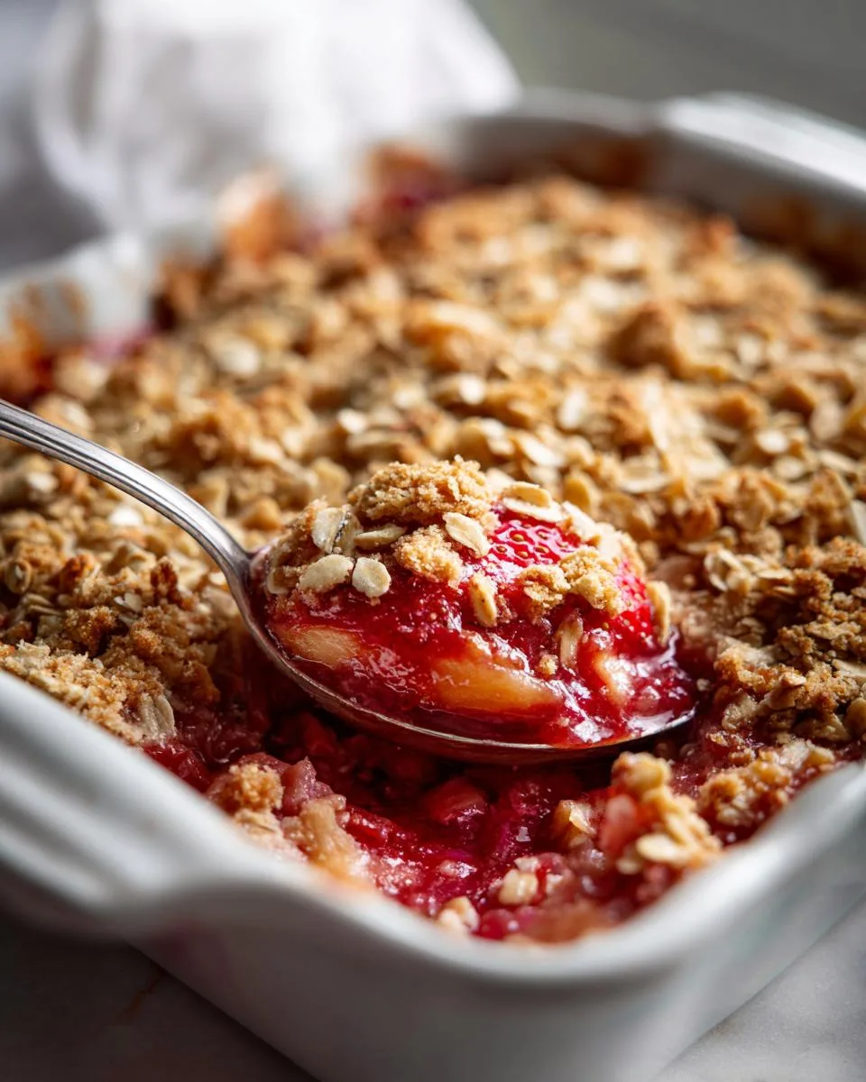 Strawberry Rhubarb Oat Crisp - detail 2