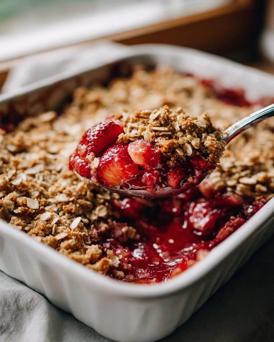 Strawberry Rhubarb Oat Crisp - detail 3