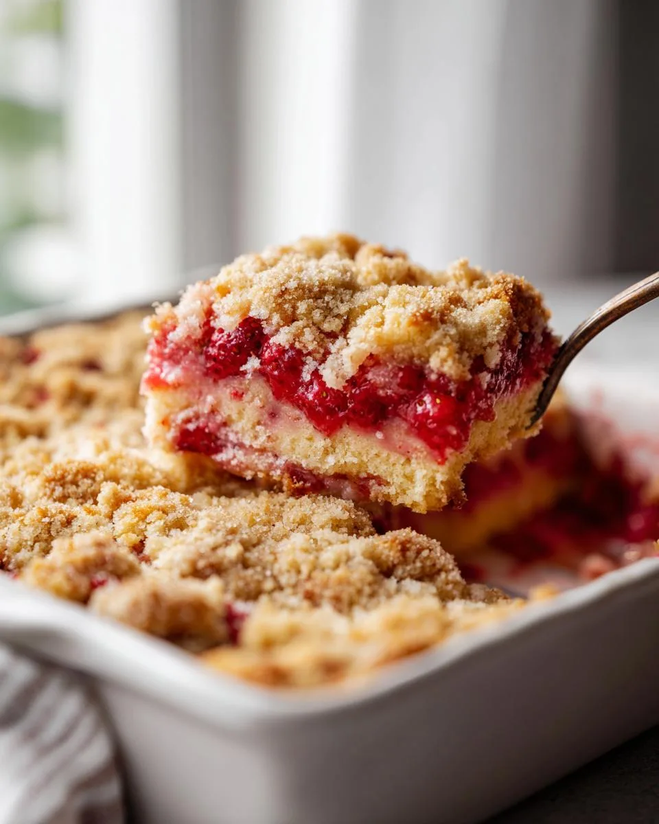Strawberry Rhubarb Streusel Coffee Cake - detail 3