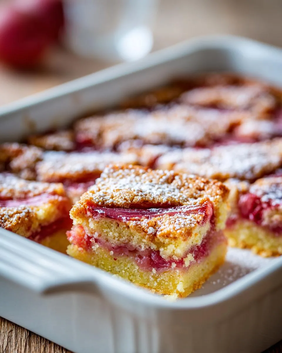 Sweet Rhubarb Shortbread Bars Recipe - detail 2