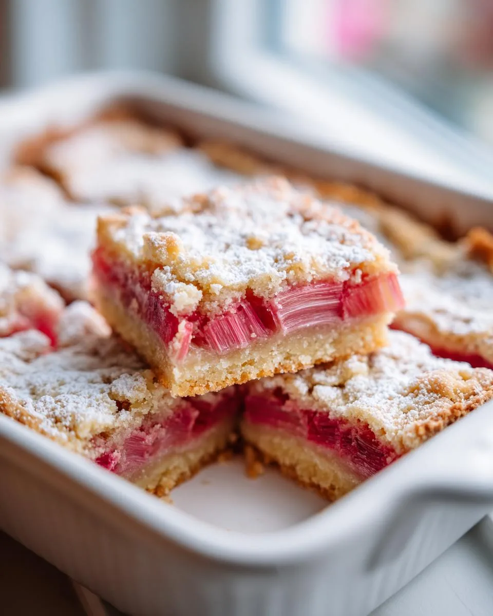 Sweet Rhubarb Shortbread Bars Recipe - detail 4