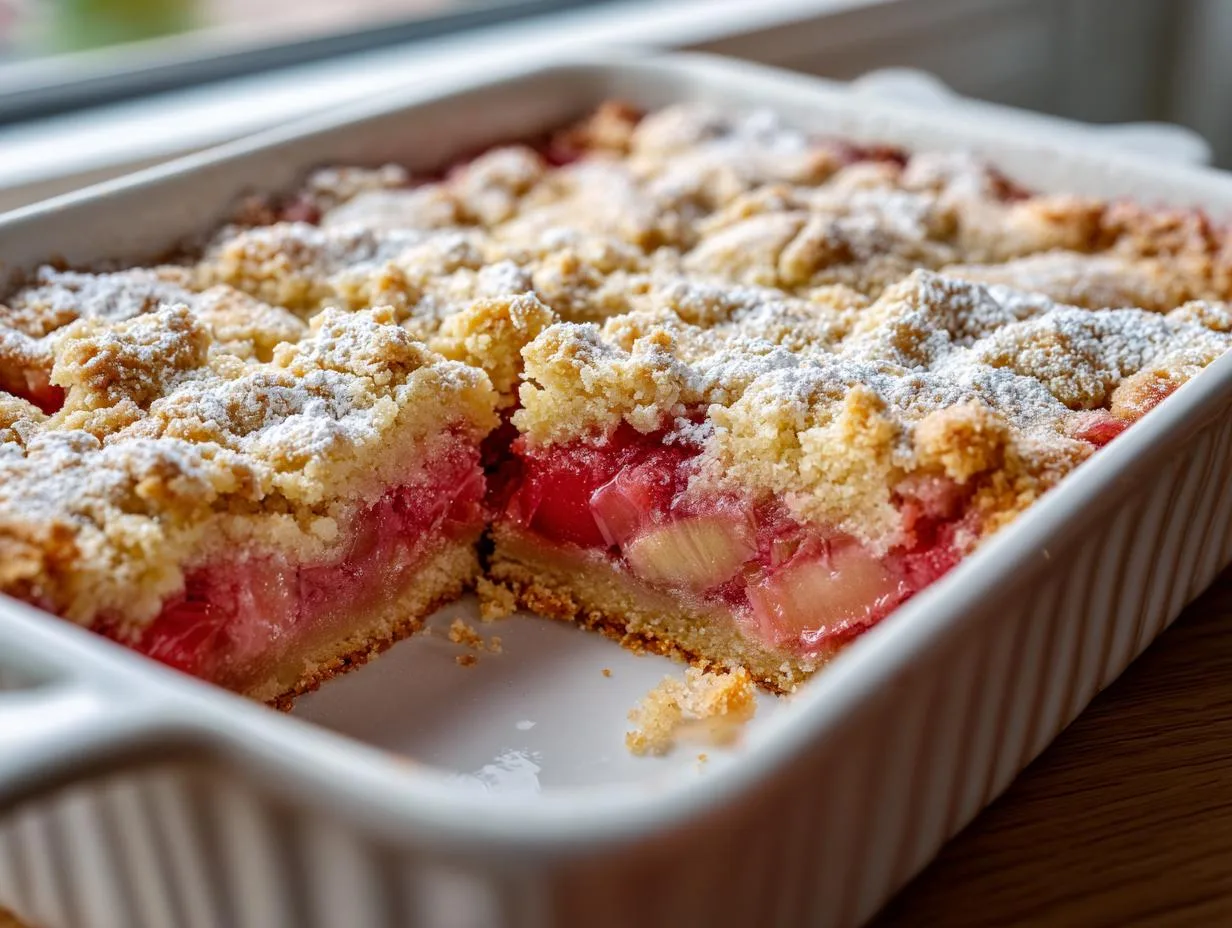 Irresistible Sweet Rhubarb Shortbread Bars Recipe in 5 Steps