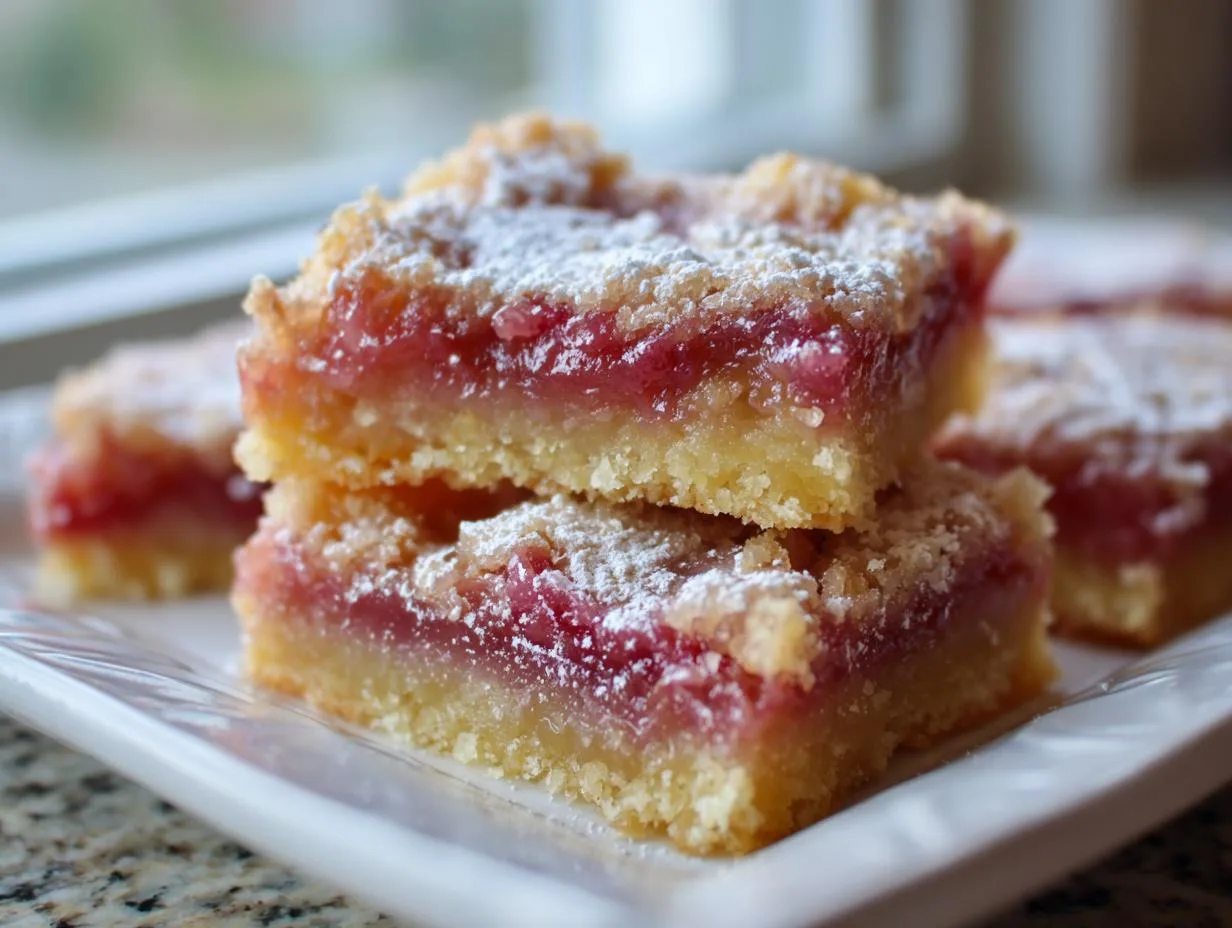 Irresistible Tangy Rhubarb Bars Recipe in 1 Hour