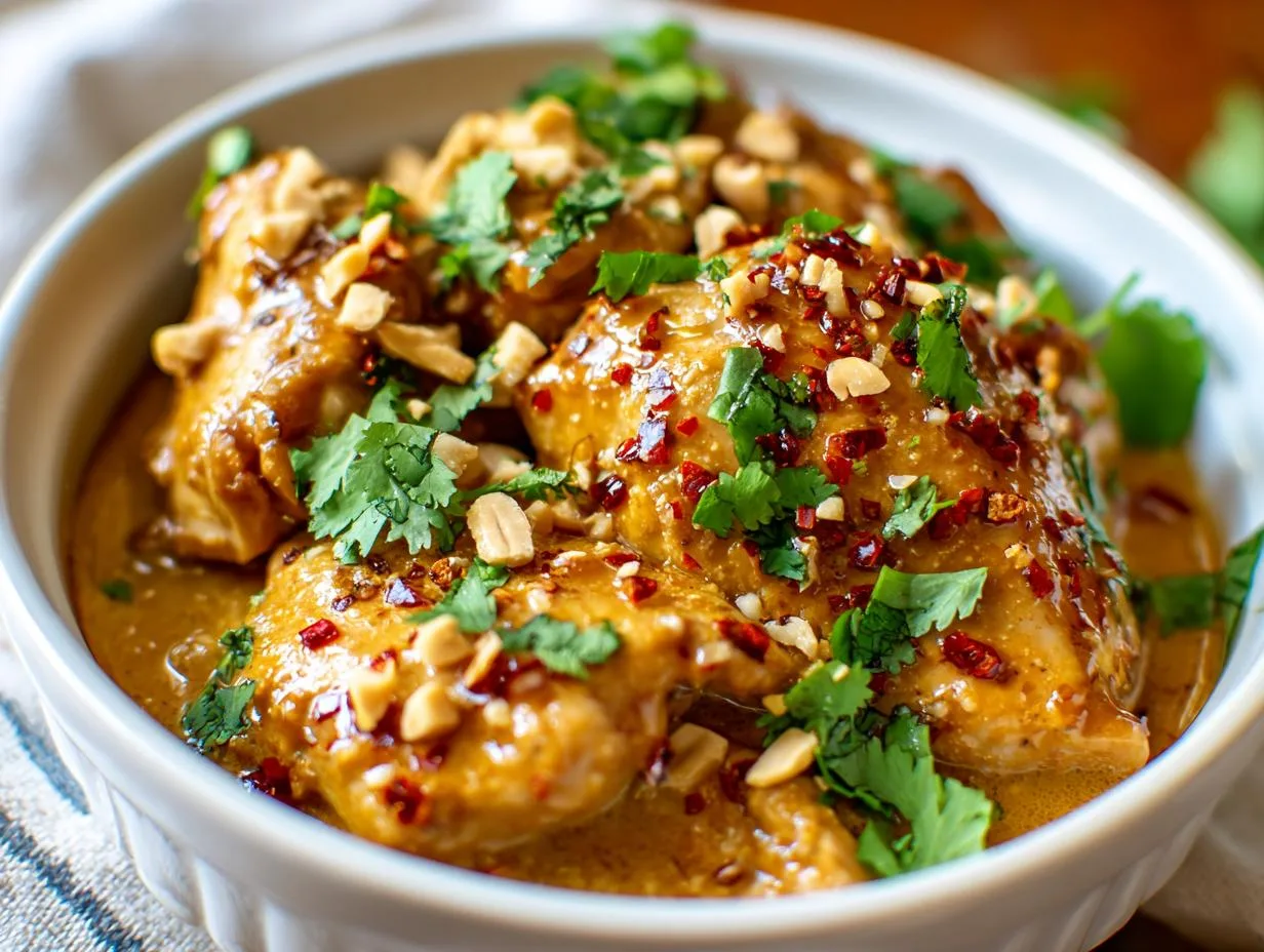 Irresistible Thai Peanut Chicken Crockpot Recipe in 3 Easy Steps