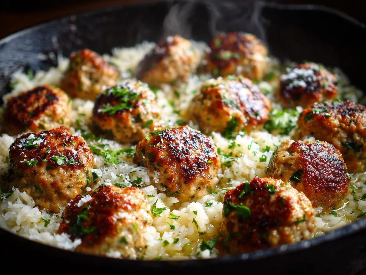 Juicy Turkey Meatball Rice Skillet in Just 40 Minutes
