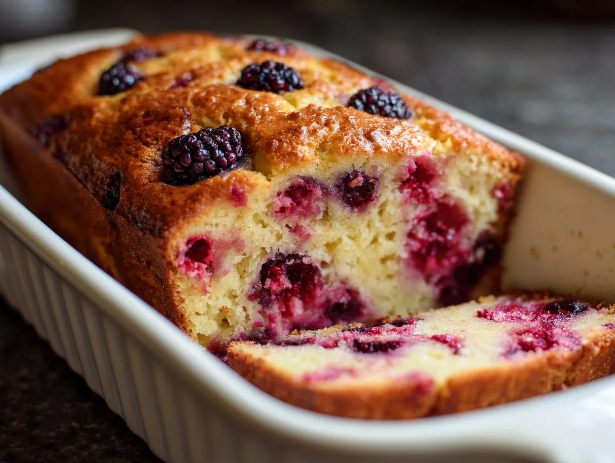Moist Black Raspberry Breakfast Loaf in 60 Minutes