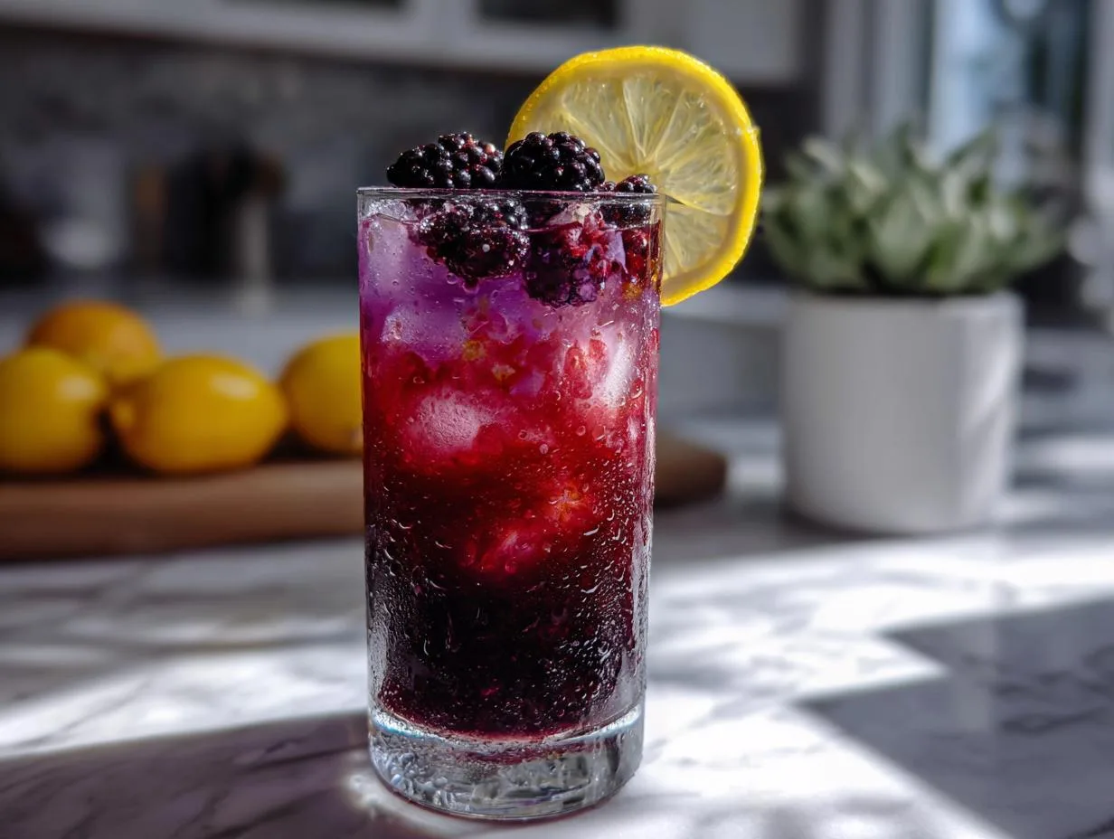 5-Minute Black Raspberry Lemonade Mocktail That’s Irresistible