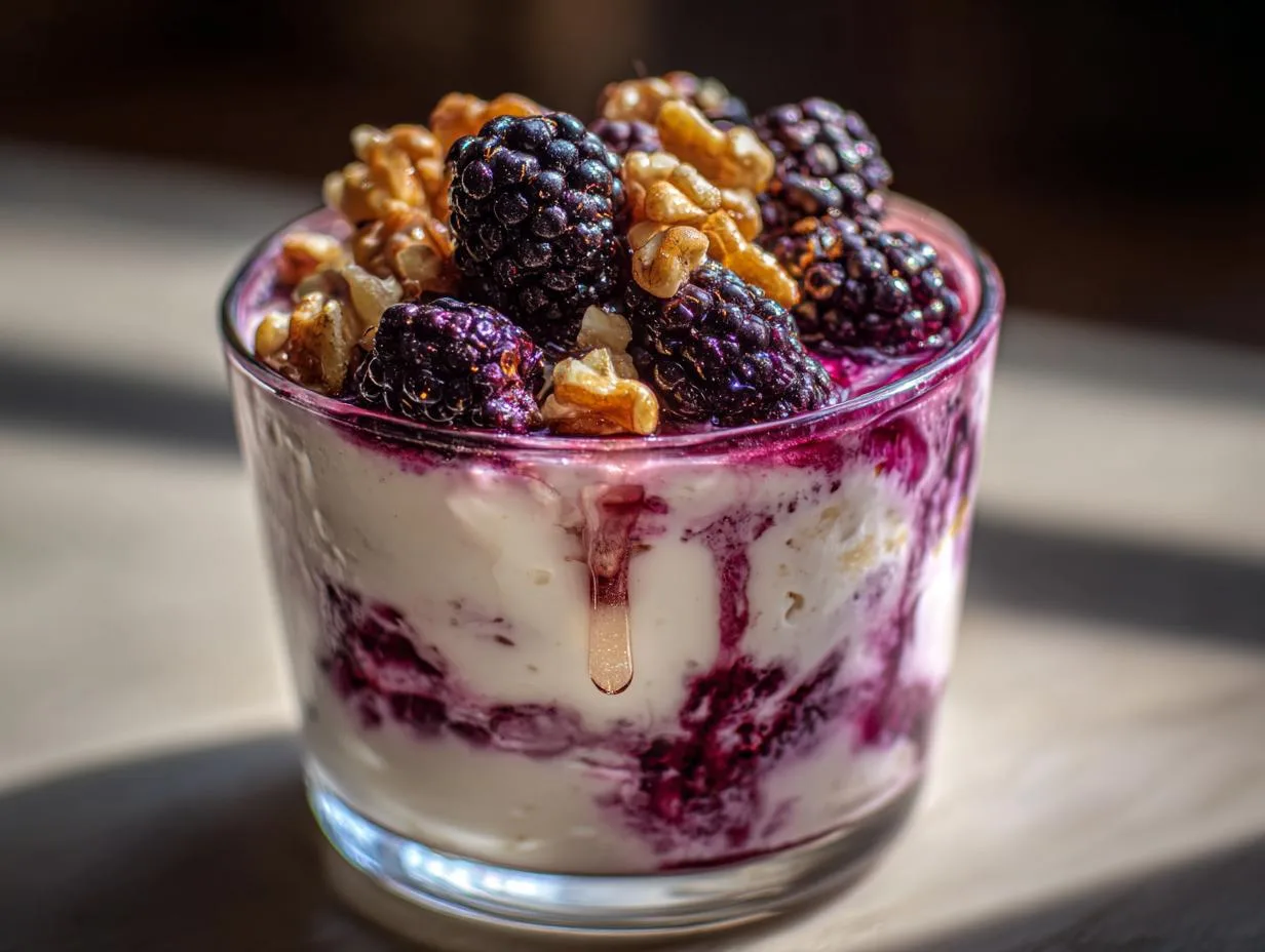 5-Minute Black Raspberry Yogurt Parfait Cups You’ll Crave