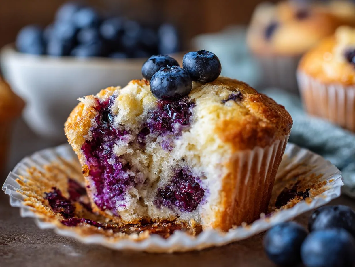 Moist Blueberry Cottage Cheese Muffins with 6g Protein Bliss