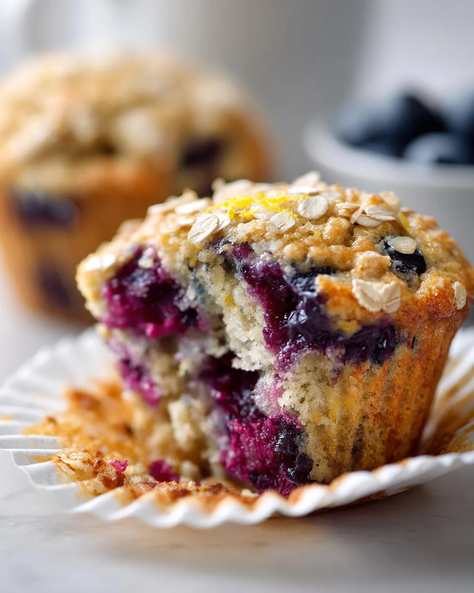 Blueberry Lemon Oat Muffins - detail 2