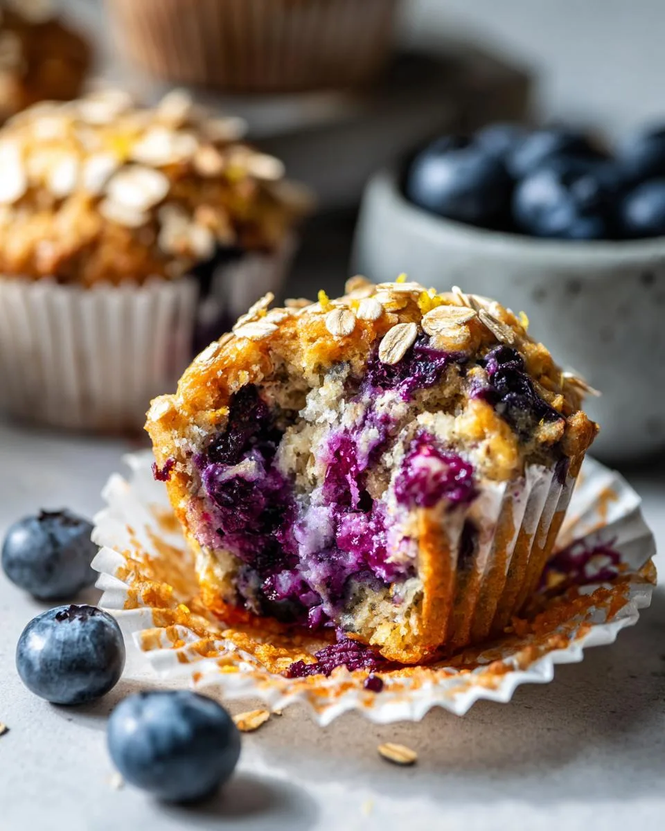 Blueberry Lemon Oat Muffins - detail 3
