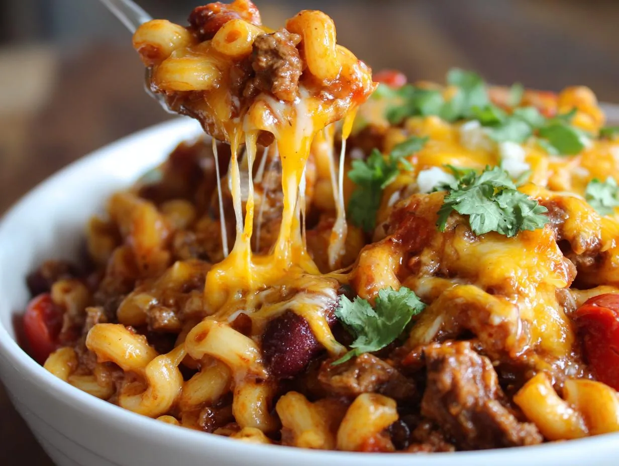 Irresistible Cheesy Chili Mac Crockpot Recipe for 6