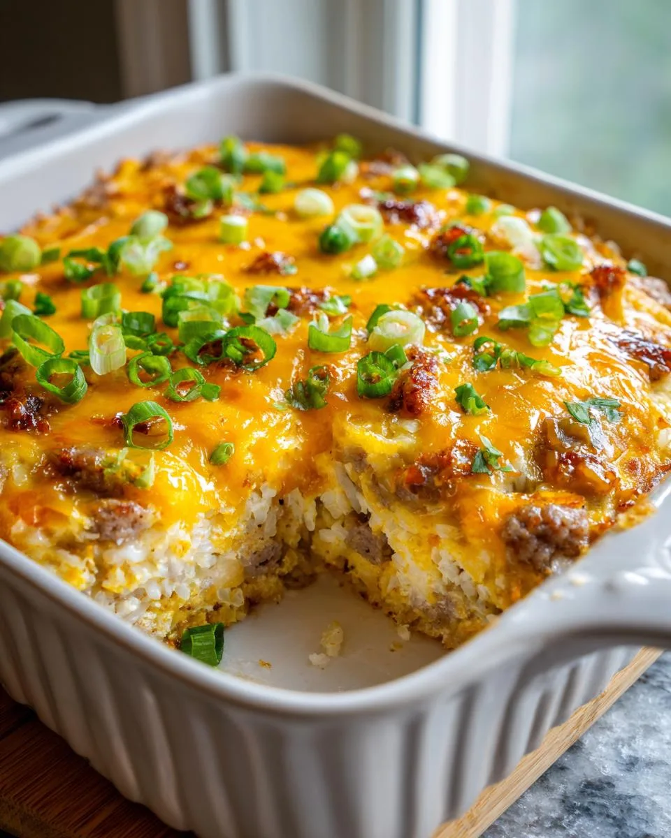 Cheesy Egg Rice Breakfast Bake - detail 3