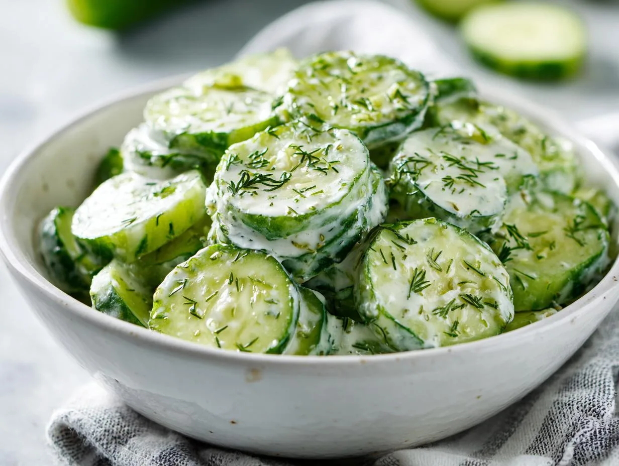 Creamy Cucumber Salad Recipe – 15 Minutes to Refreshing Bliss
