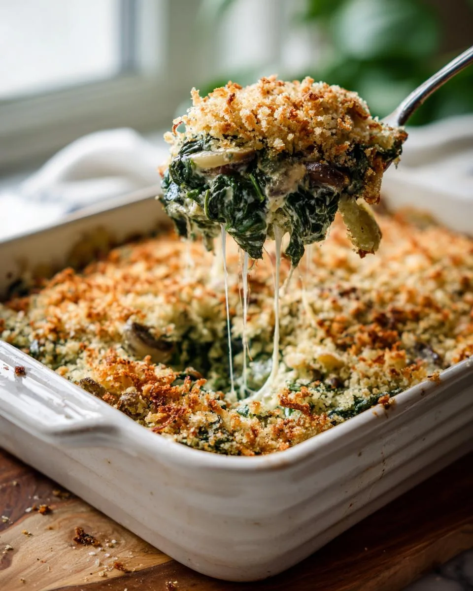 Creamy Spinach Mushroom Casserole - detail 2