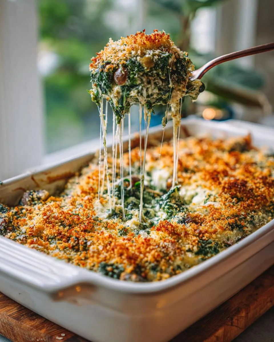 Creamy Spinach Mushroom Casserole - detail 3