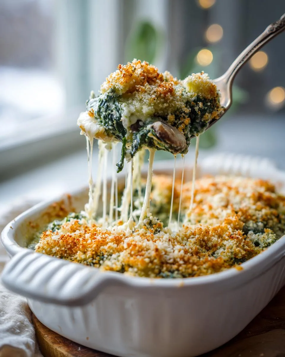 Creamy Spinach Mushroom Casserole - detail 4