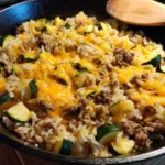 Ground Beef Zucchini Rice Skillet