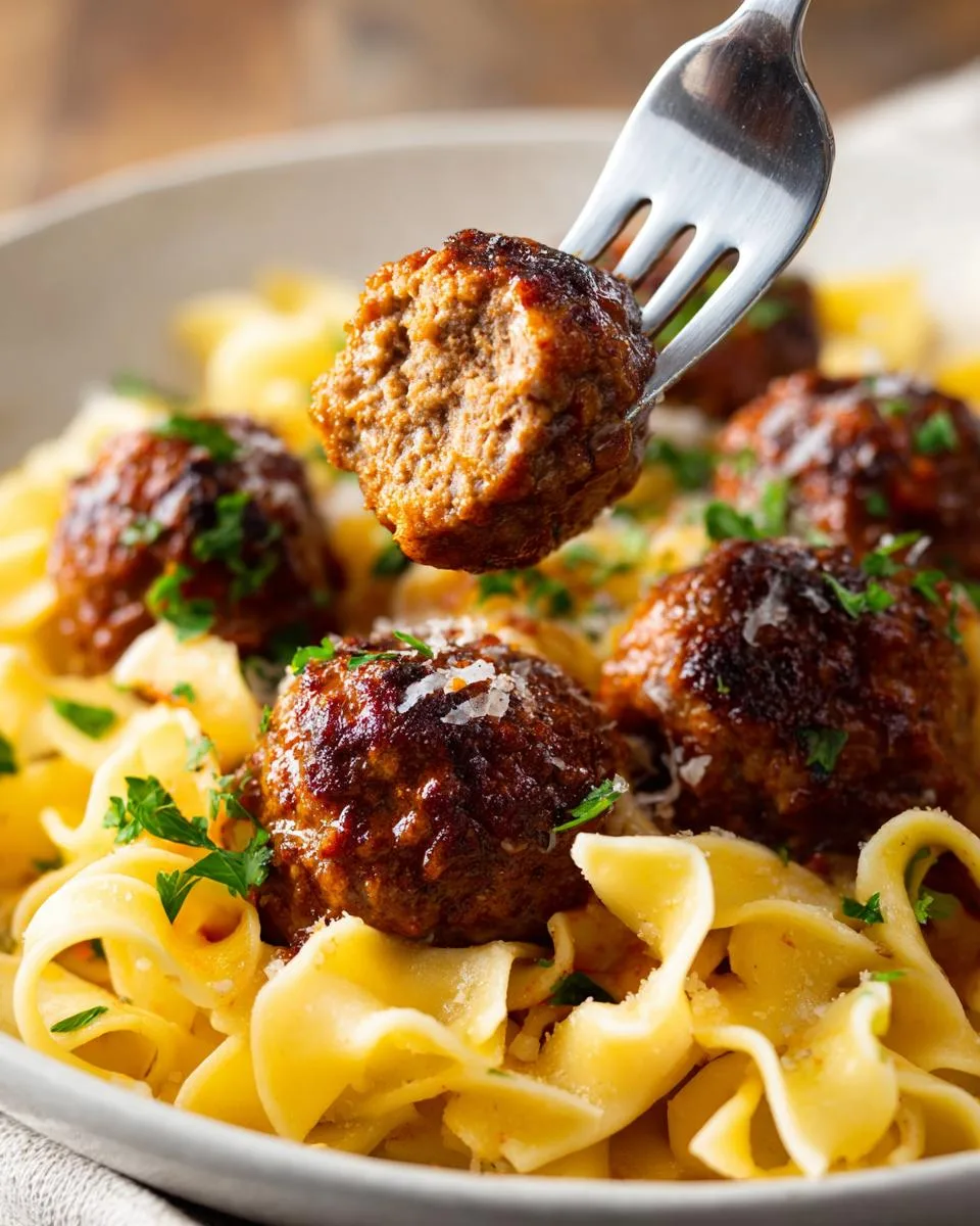Italian Meatballs Parmesan Noodles - detail 2