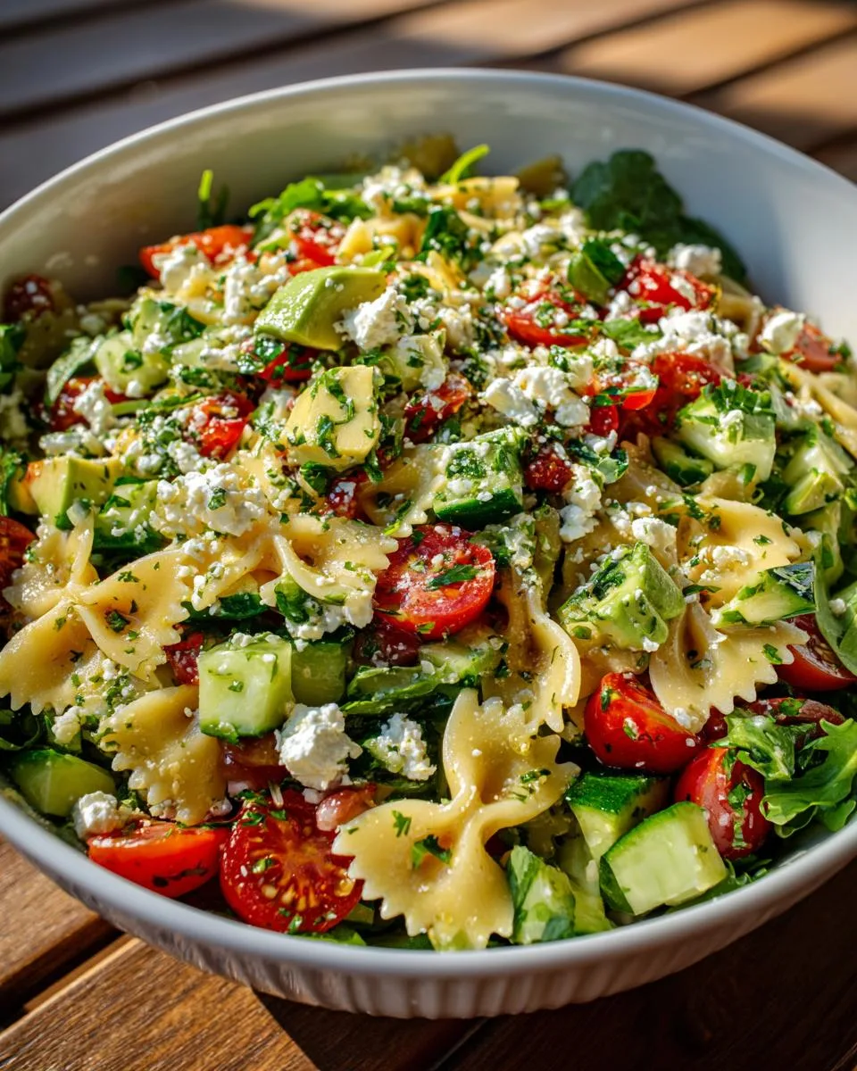 Mediterranean Feta Pasta Salad Bowl - detail 1