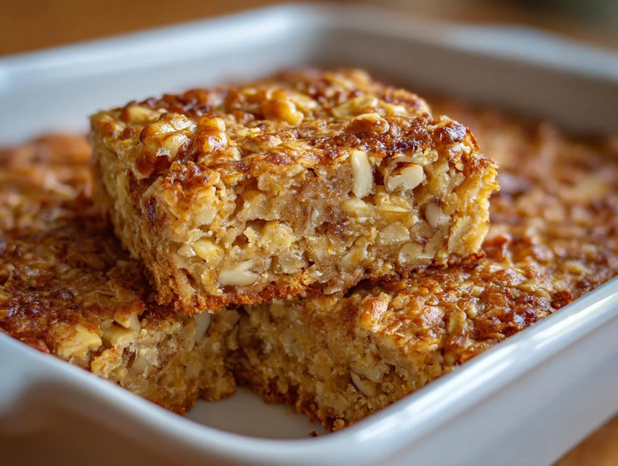 Amazing 3-Ingredient Oatmeal Banana Breakfast Bars Recipe