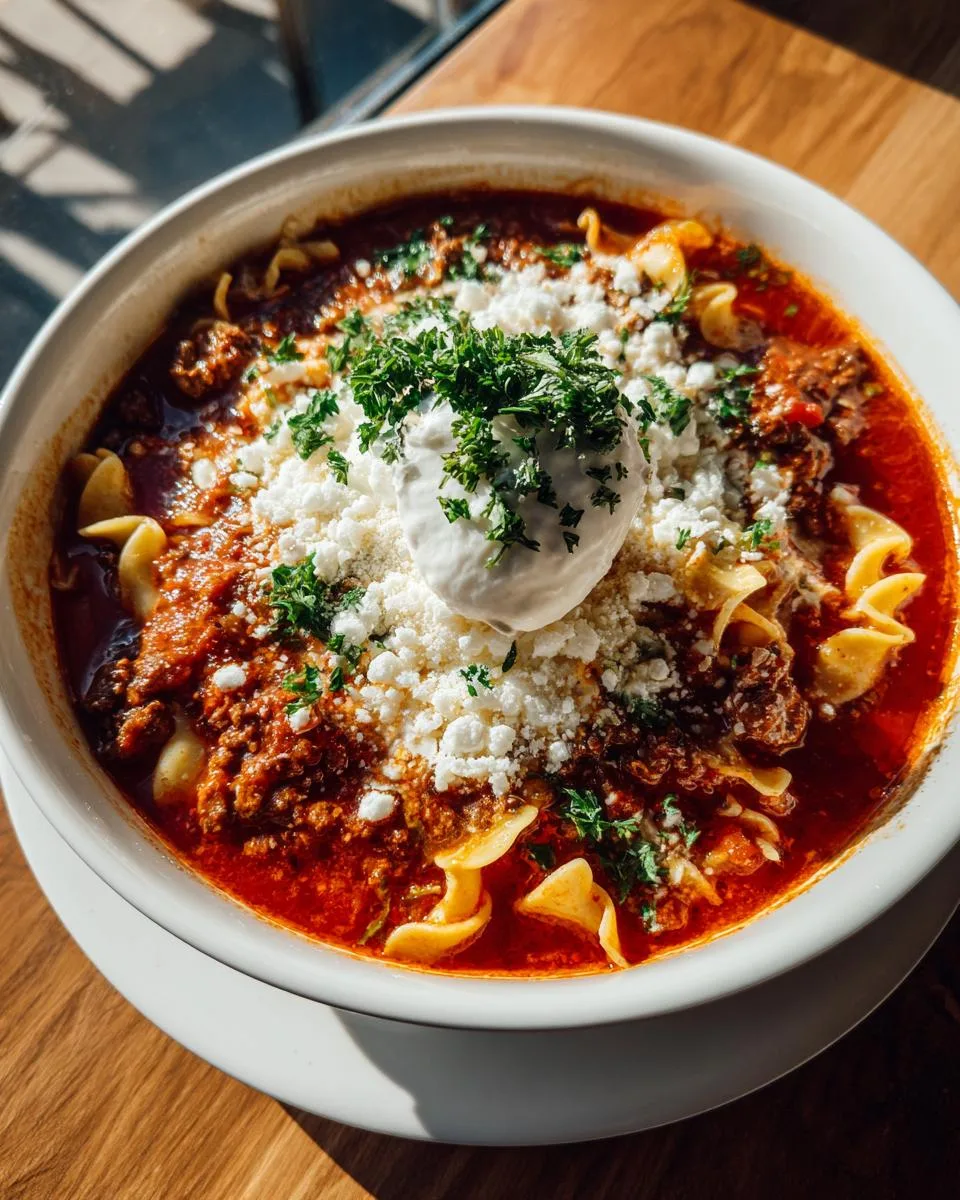 One Pot Lasagna Soup - detail 2