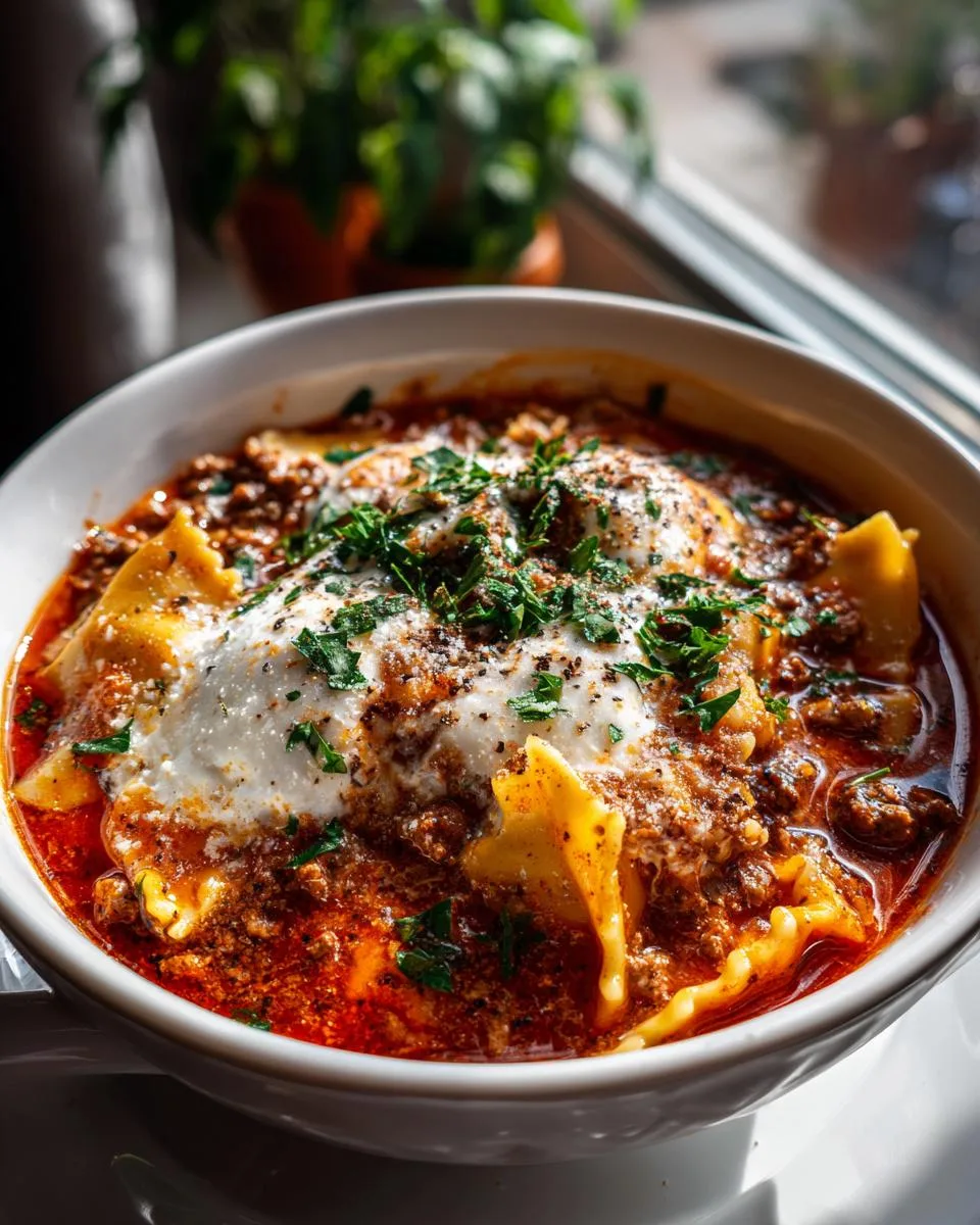 One Pot Lasagna Soup - detail 3