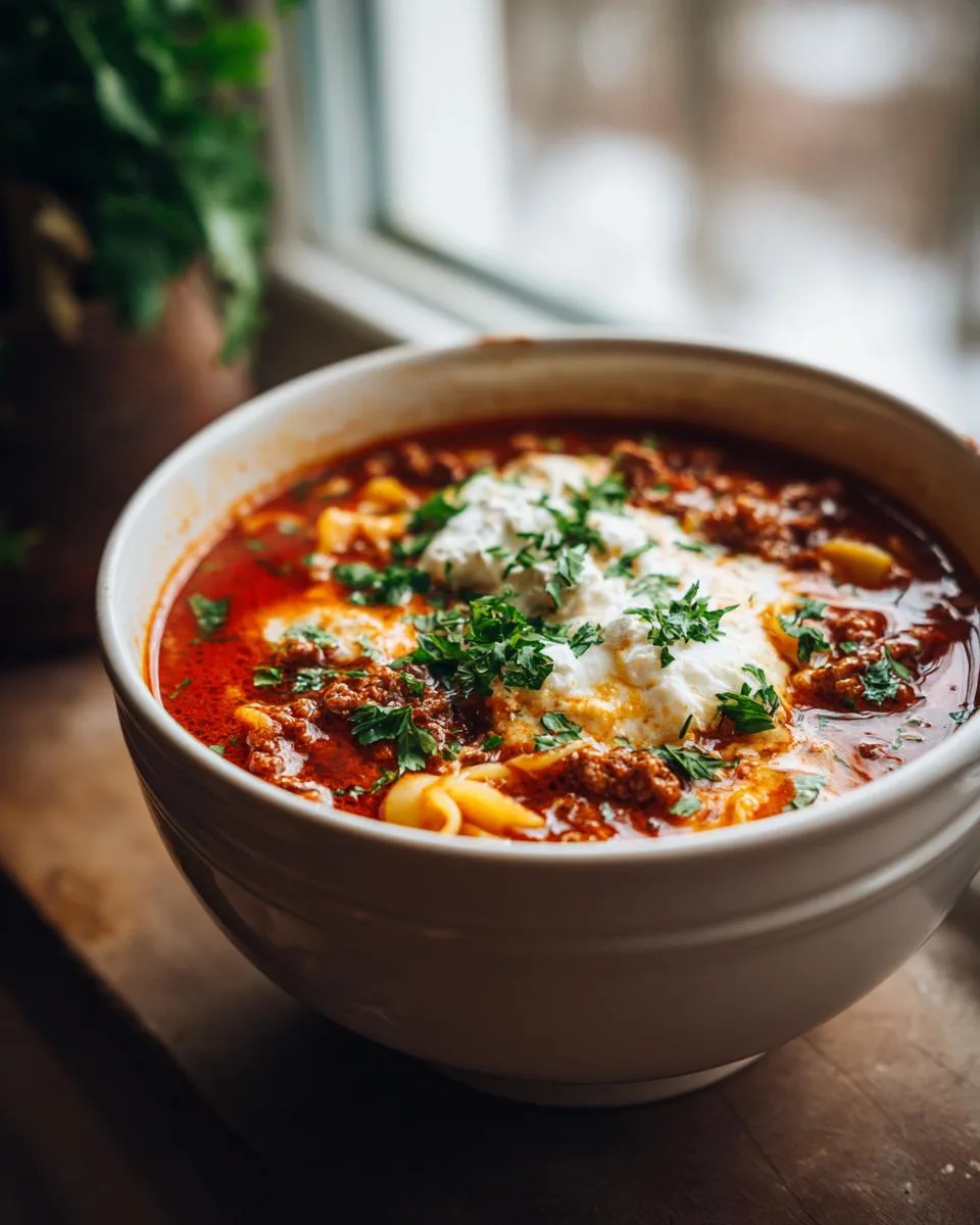 One Pot Lasagna Soup - detail 4