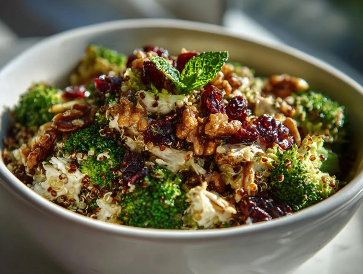 25-Minute Quinoa Broccoli Chicken Power Salad That Tastes Amazing