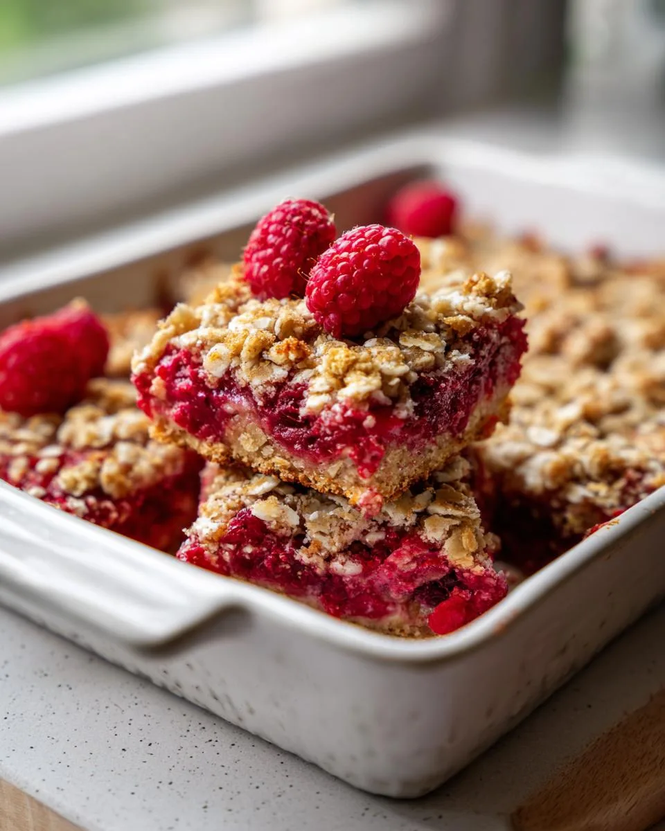 Raspberry Almond Crumble Bars - detail 1