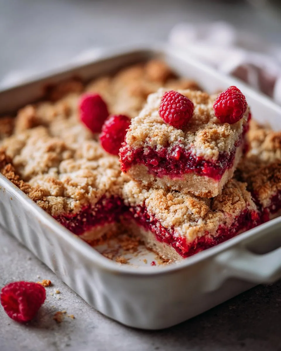 Raspberry Almond Crumble Bars - detail 2