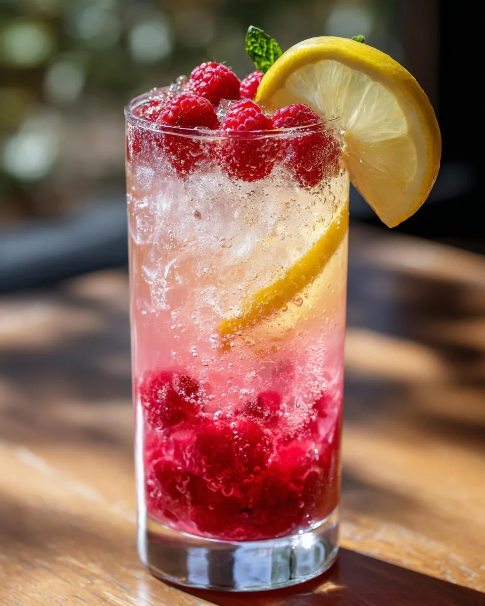 Raspberry Lemon Spritzer Mocktail - detail 1