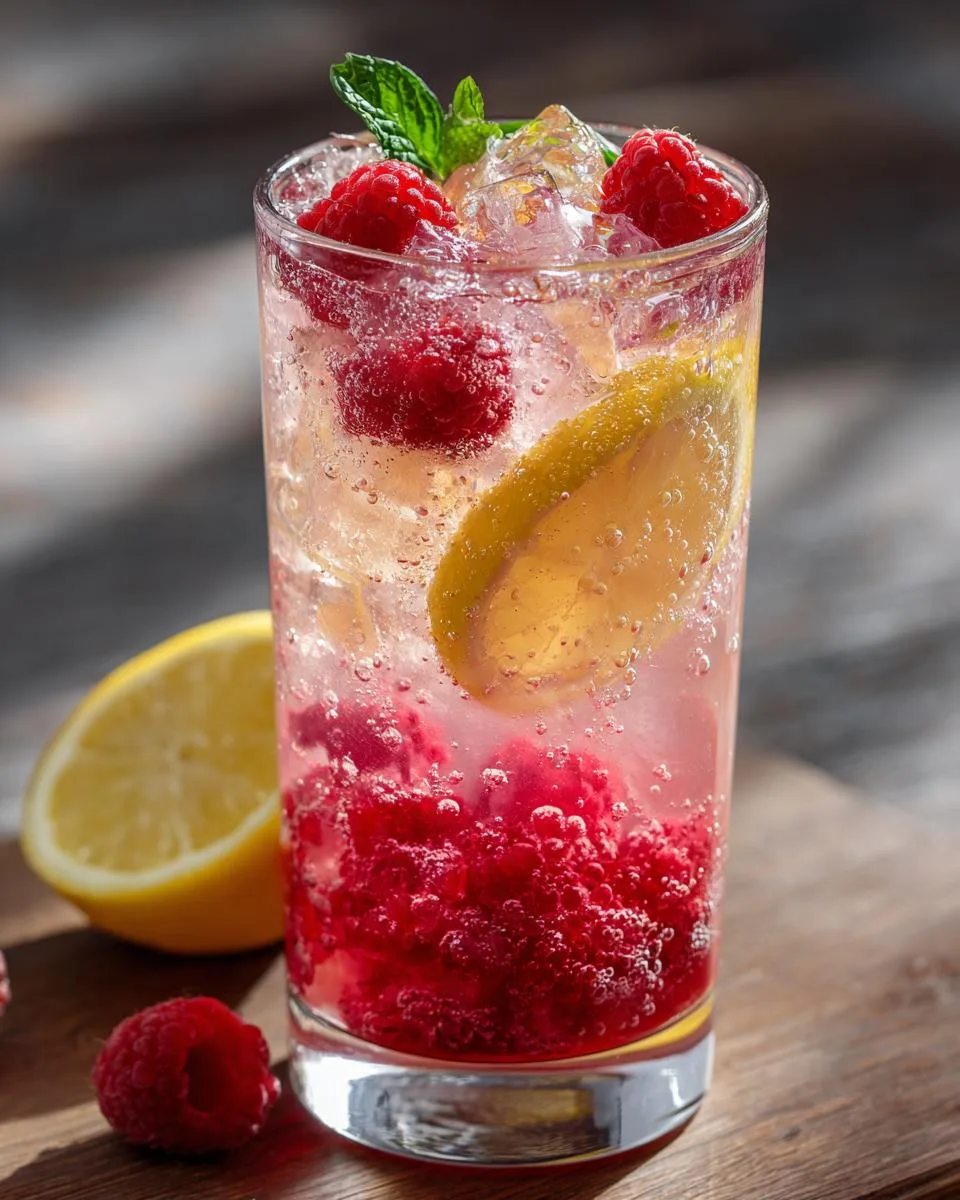 Raspberry Lemon Spritzer Mocktail - detail 2