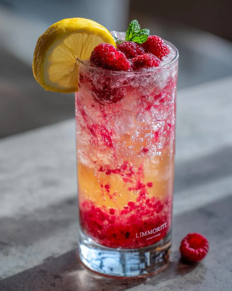 Raspberry Lemon Spritzer Mocktail - detail 3