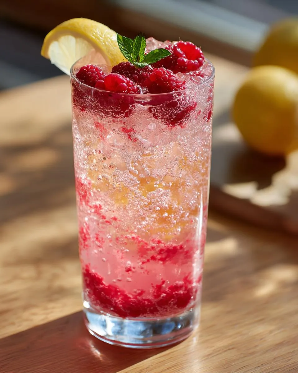 Raspberry Lemon Spritzer Mocktail - detail 4