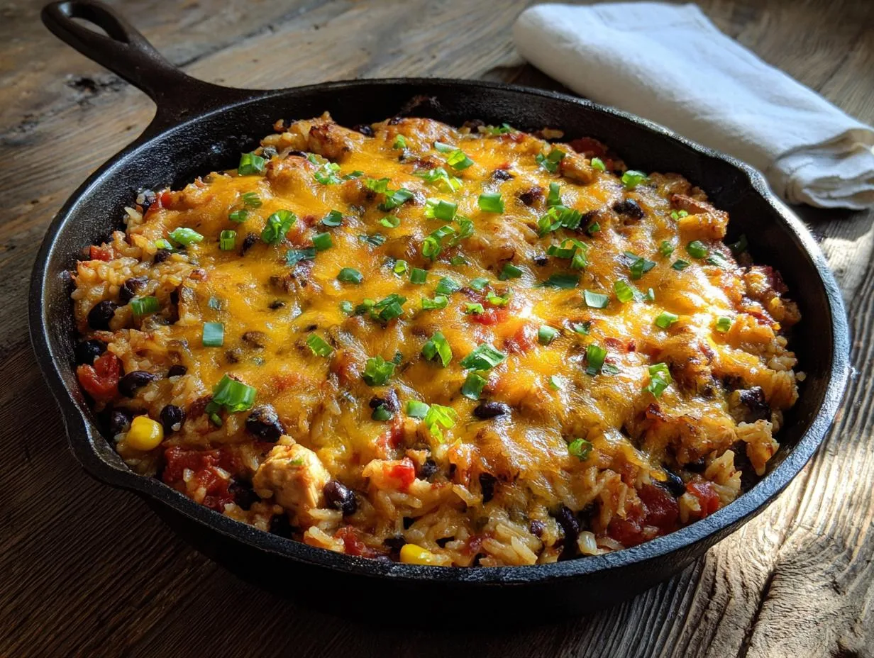 Savor This 5-Ingredient Salsa Chicken Rice Skillet Bliss