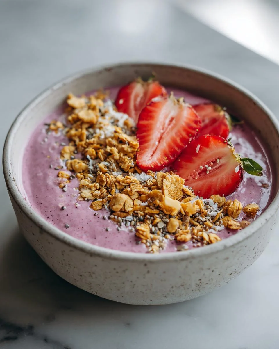 Strawberry Banana Breakfast Smoothie Bowls - detail 2