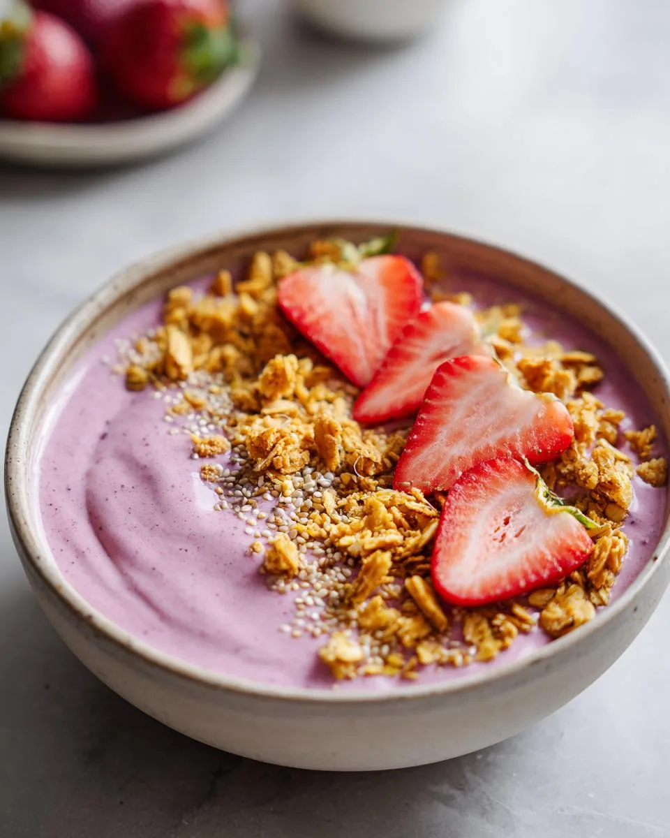 Strawberry Banana Breakfast Smoothie Bowls - detail 3