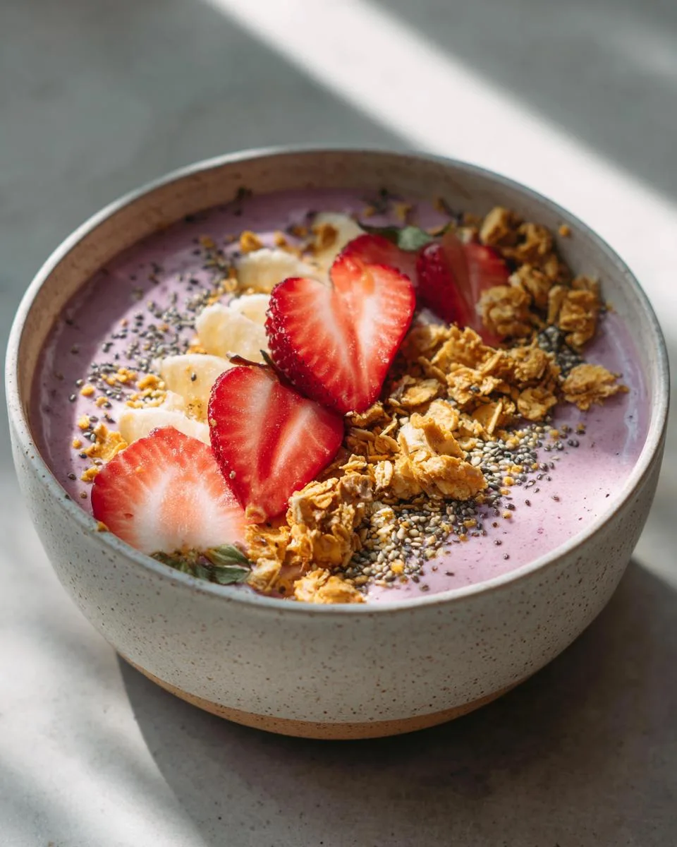 Strawberry Banana Breakfast Smoothie Bowls - detail 4