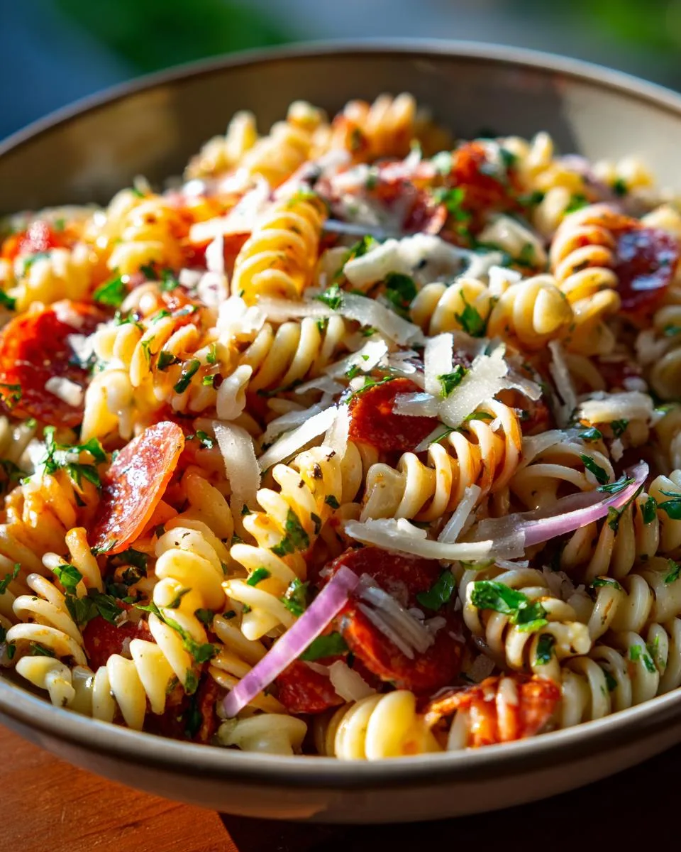 Summer Italian Pasta Salad Bowl - detail 2