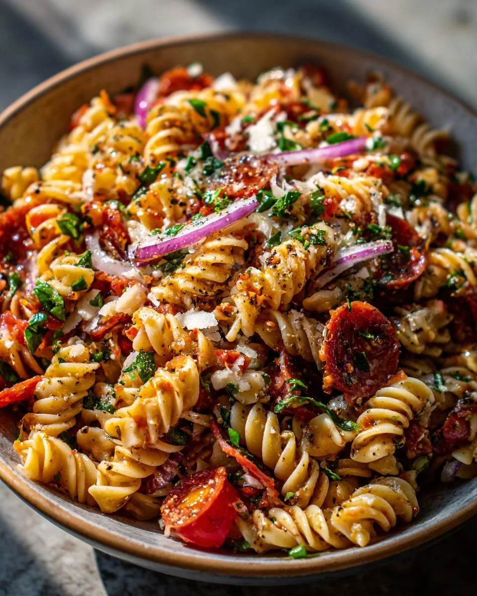 Summer Italian Pasta Salad Bowl - detail 3