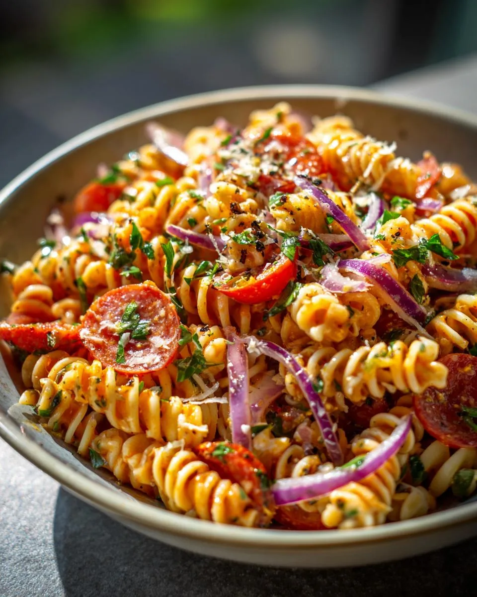 Summer Italian Pasta Salad Bowl - detail 4